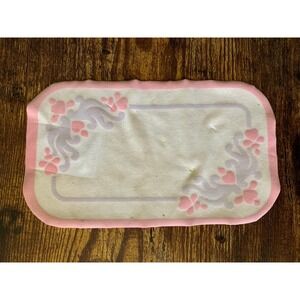 Playskool‎ Dollhouse LARGE LIVING FAMILY ROOM CARPET RUG HEARTS for Doll Family